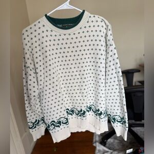 High Sierra by Mervyn’s Vintage Sweater / large / white & teal